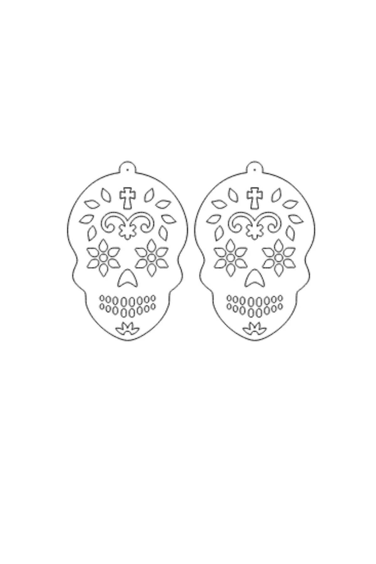 Reflective Sugar Skull Drop Earrings