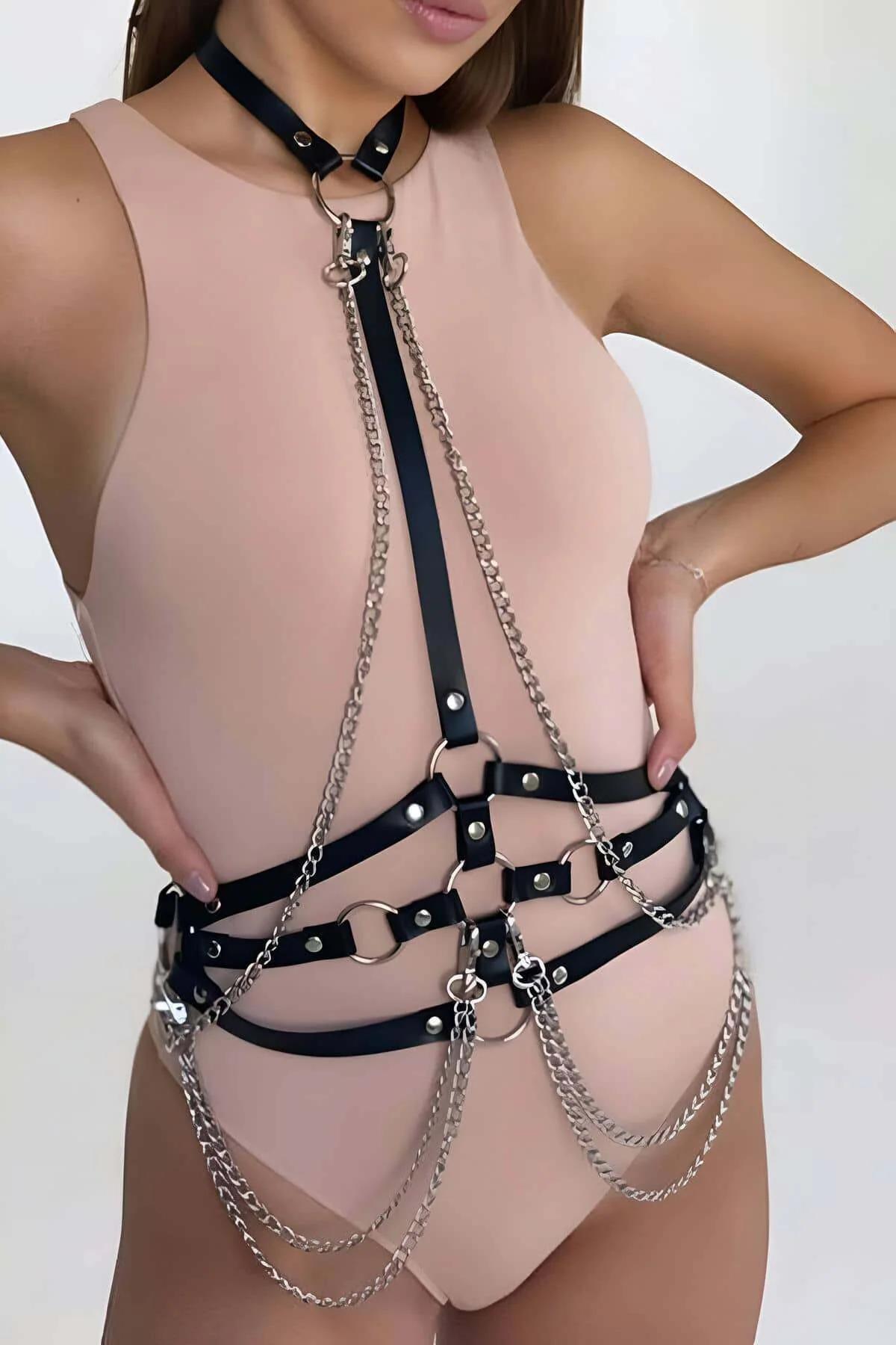 Full Body Harness with Draped Chains