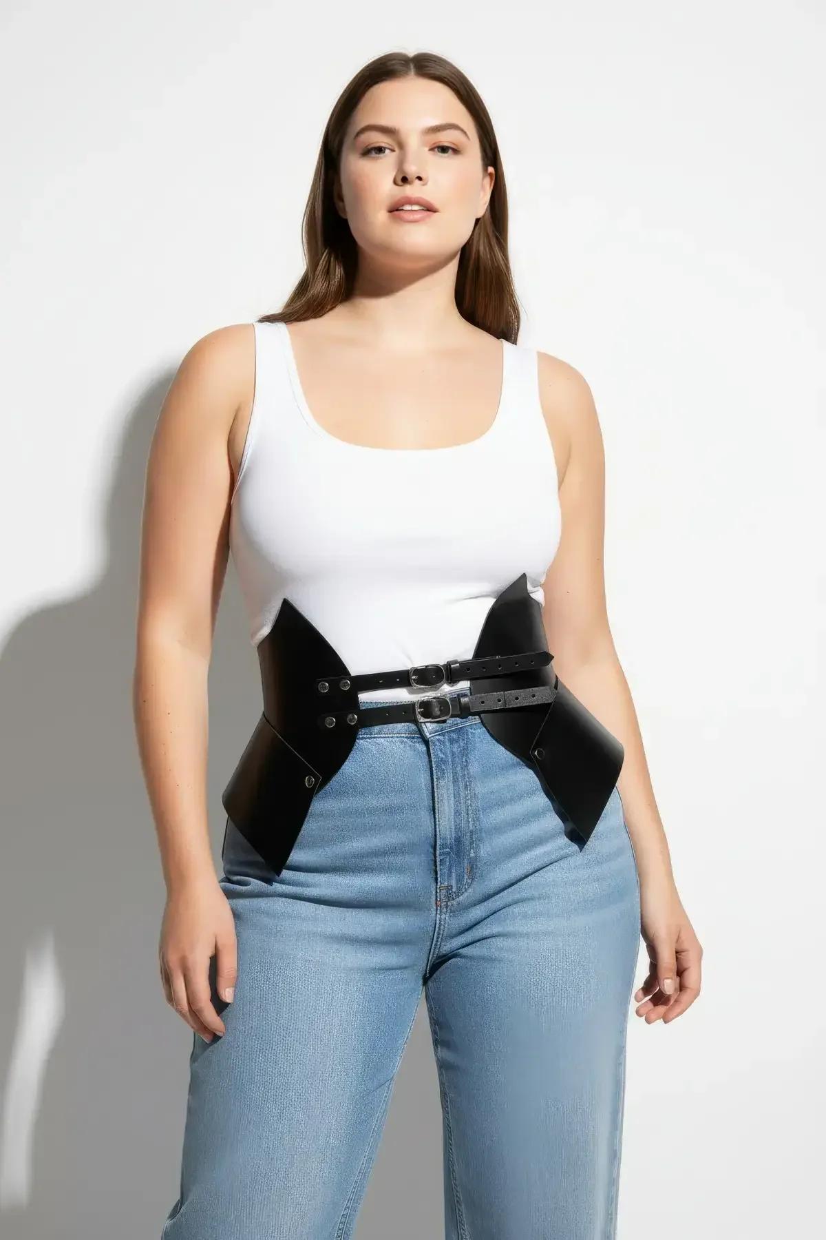 Structured Faux Leather Waist Cinch Harness