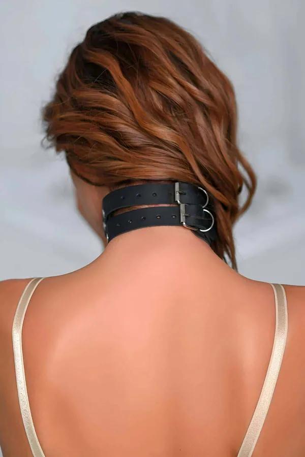 Studded Choker and Connected Wrist Cuffs Set
