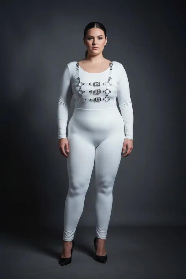 White Body Harness with Buckle Straps & O-Rings