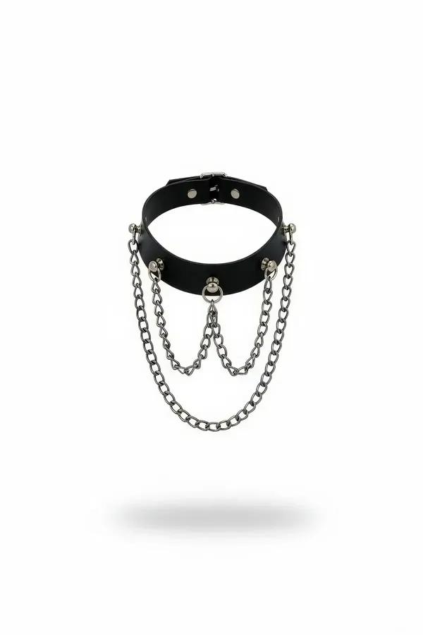 Choker Collar with Layered Chain Draping