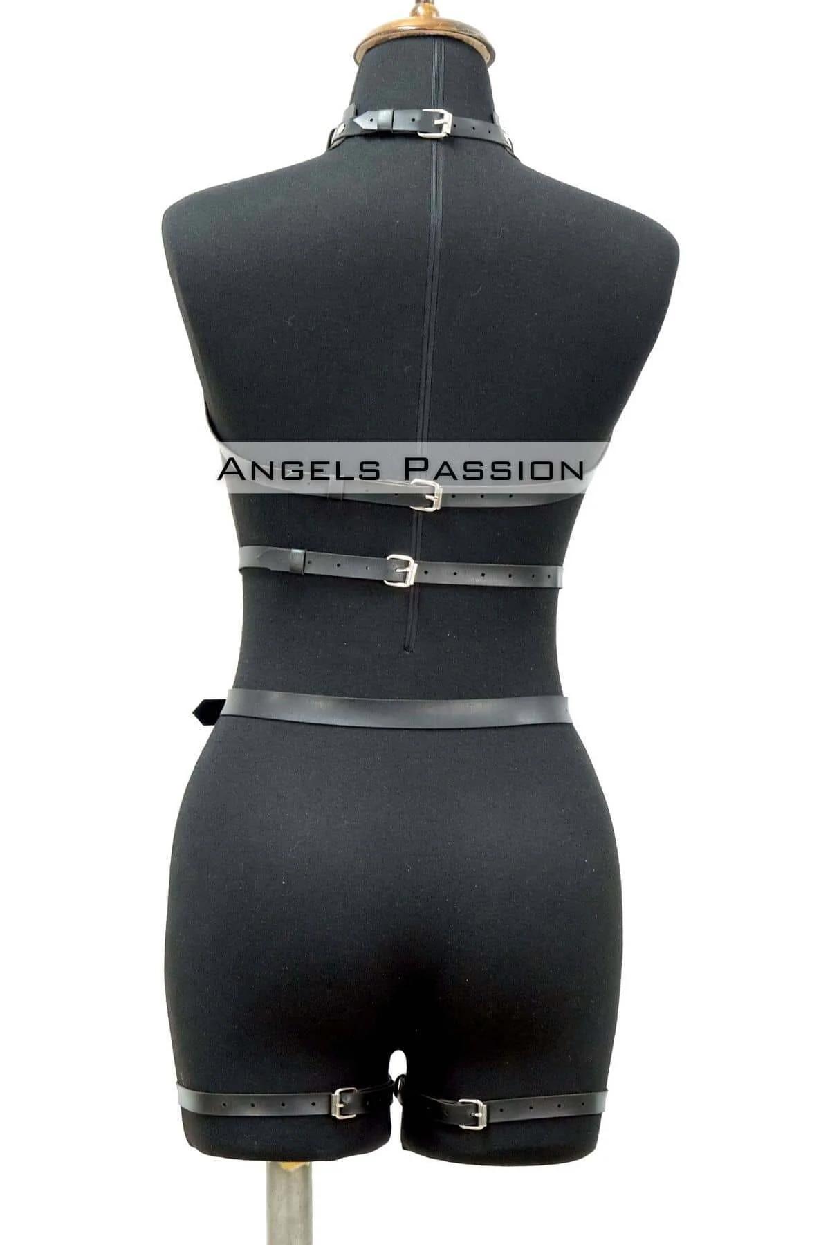 Full Body Harness with Choker & Thigh Garter Straps