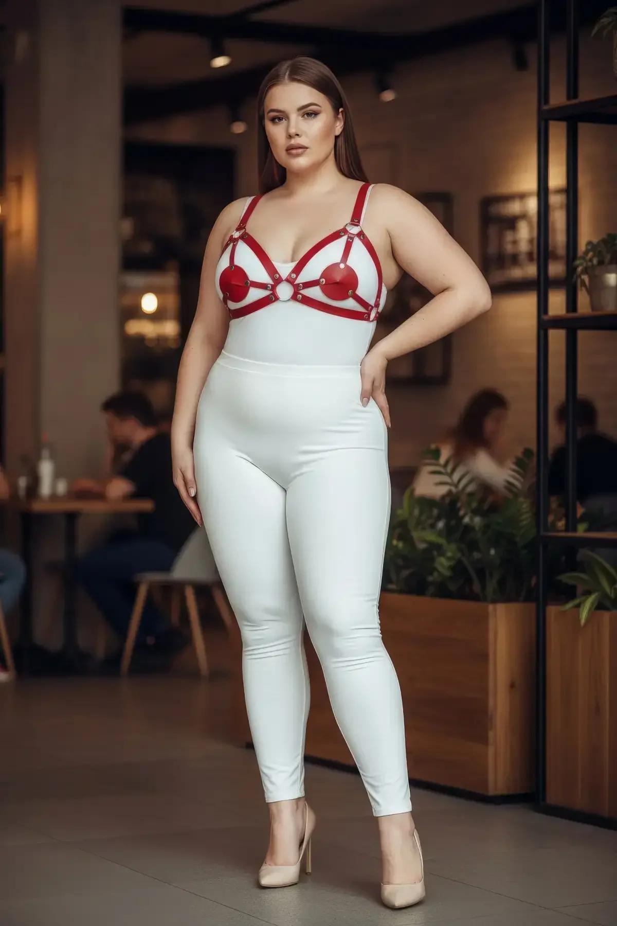 Red Strappy Harness with Heart Detail