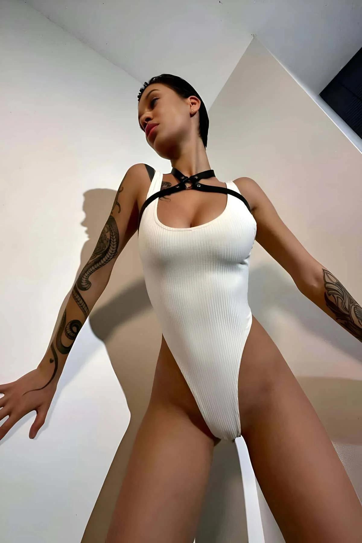 Halterneck Chest Harness with O-Ring Detail
