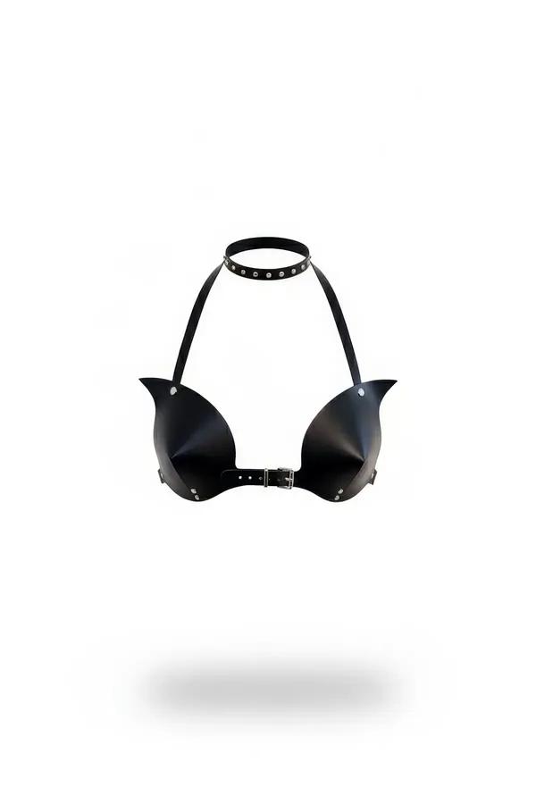 Spiked Cup Harness Bra with Studded Choker