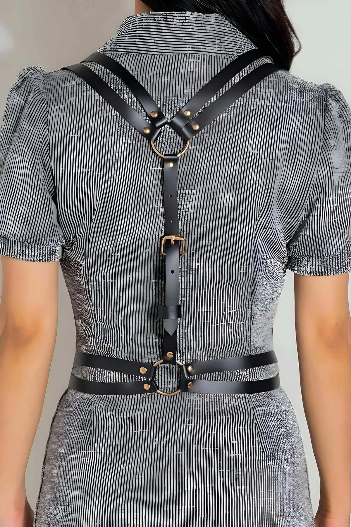 Strappy Body Harness with O-Ring Detail