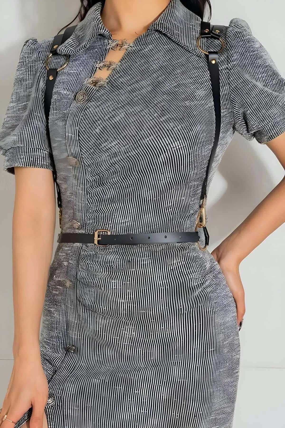 Strappy Body Harness with O-Ring Detail