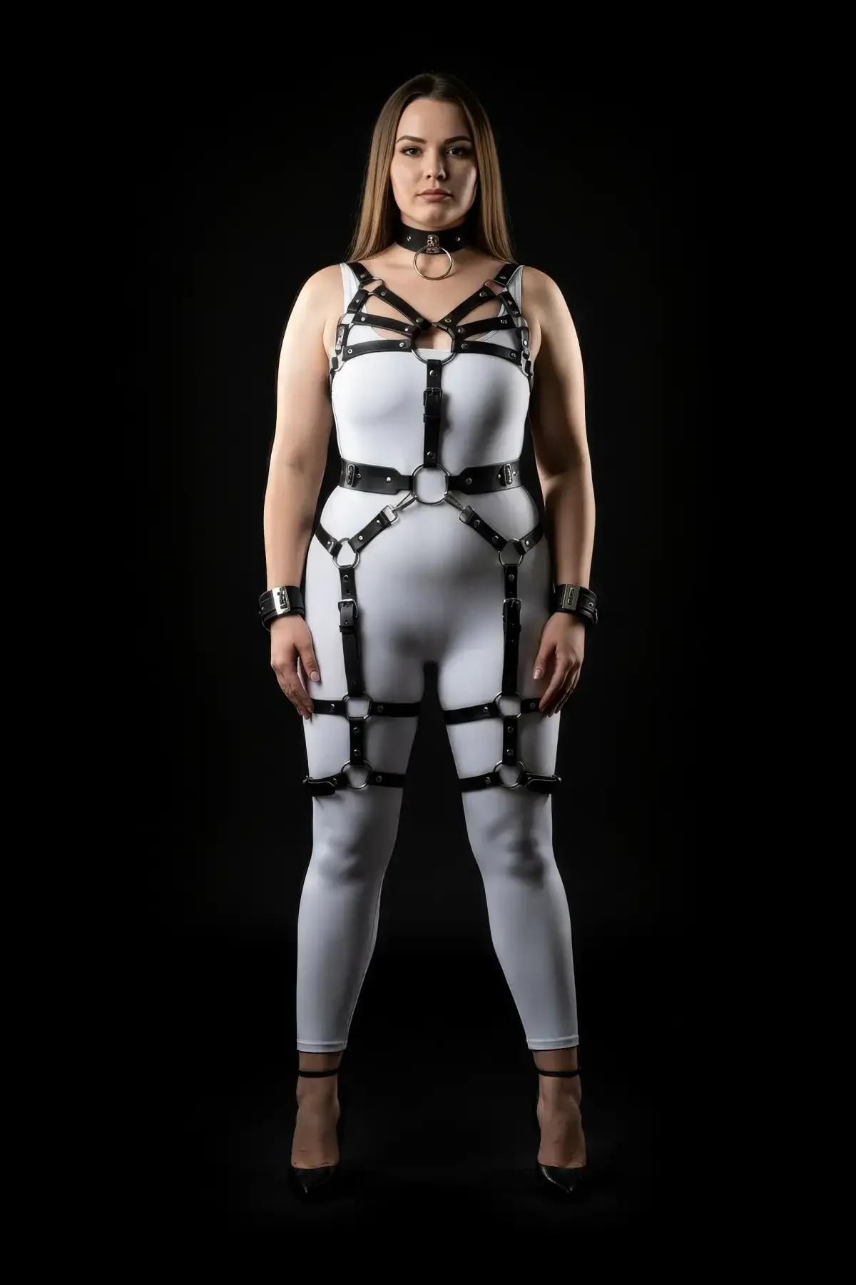 Full Body Harness with Leg Garters & Collar