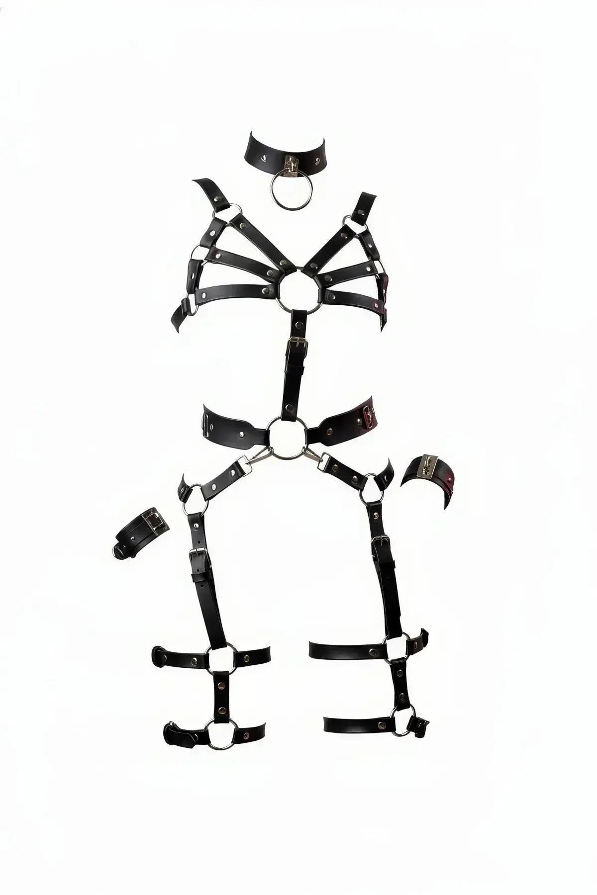 Full Body Harness Set with Garter Straps & Choker