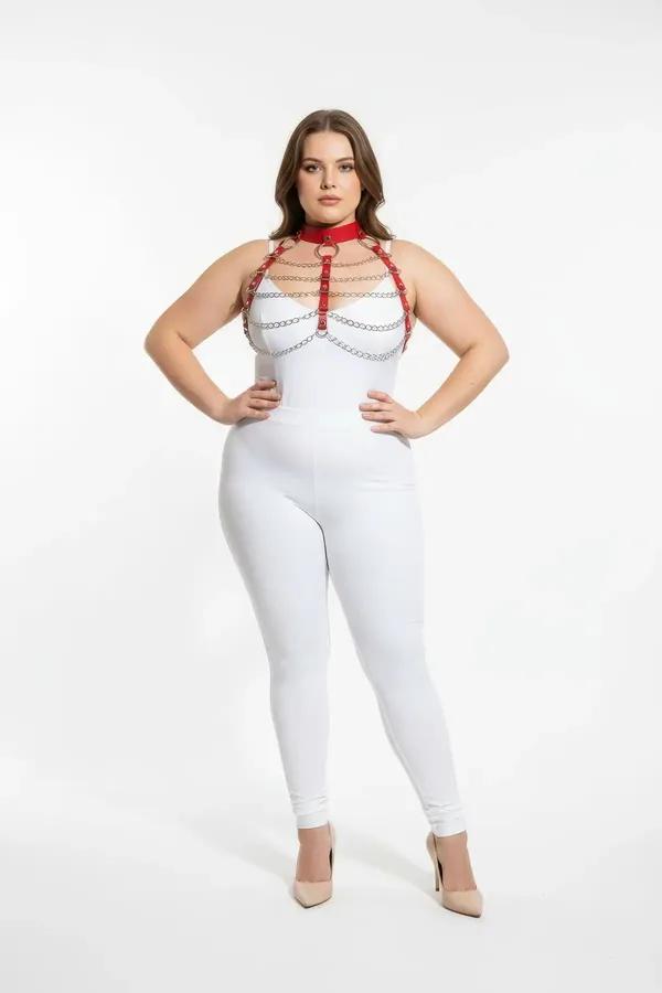 Red Strappy Chain Body Harness