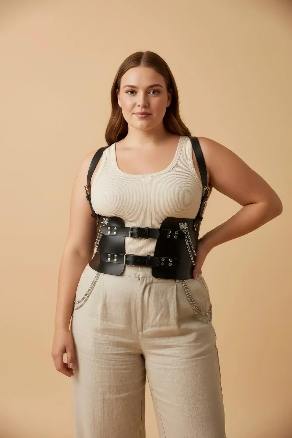 Underbust Body Harness with Chain Accents