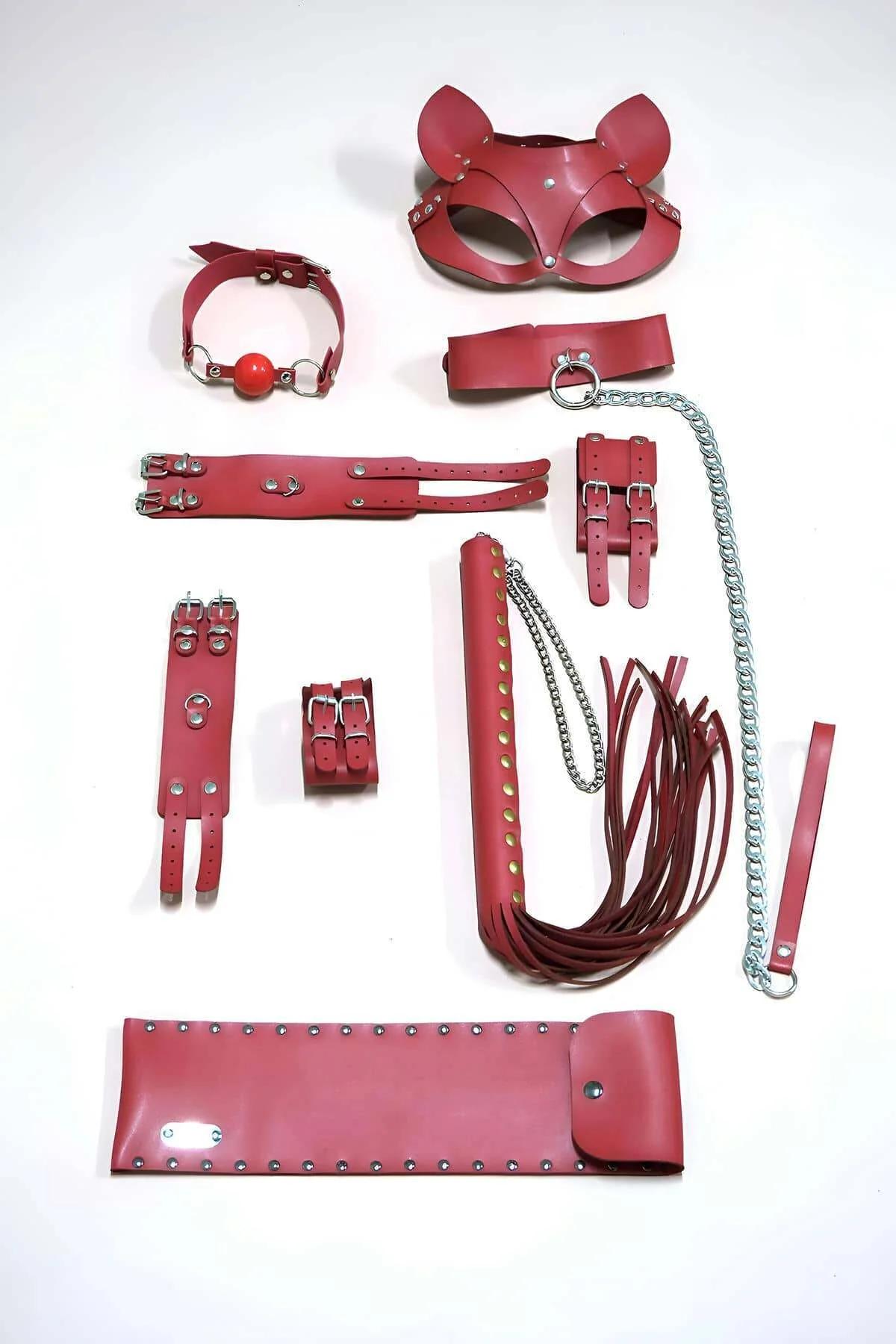 Crimson Vegan Leather Full Accessory Collection