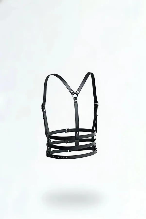 Underbust Cage Harness with Multi-Strap Vegan Leather