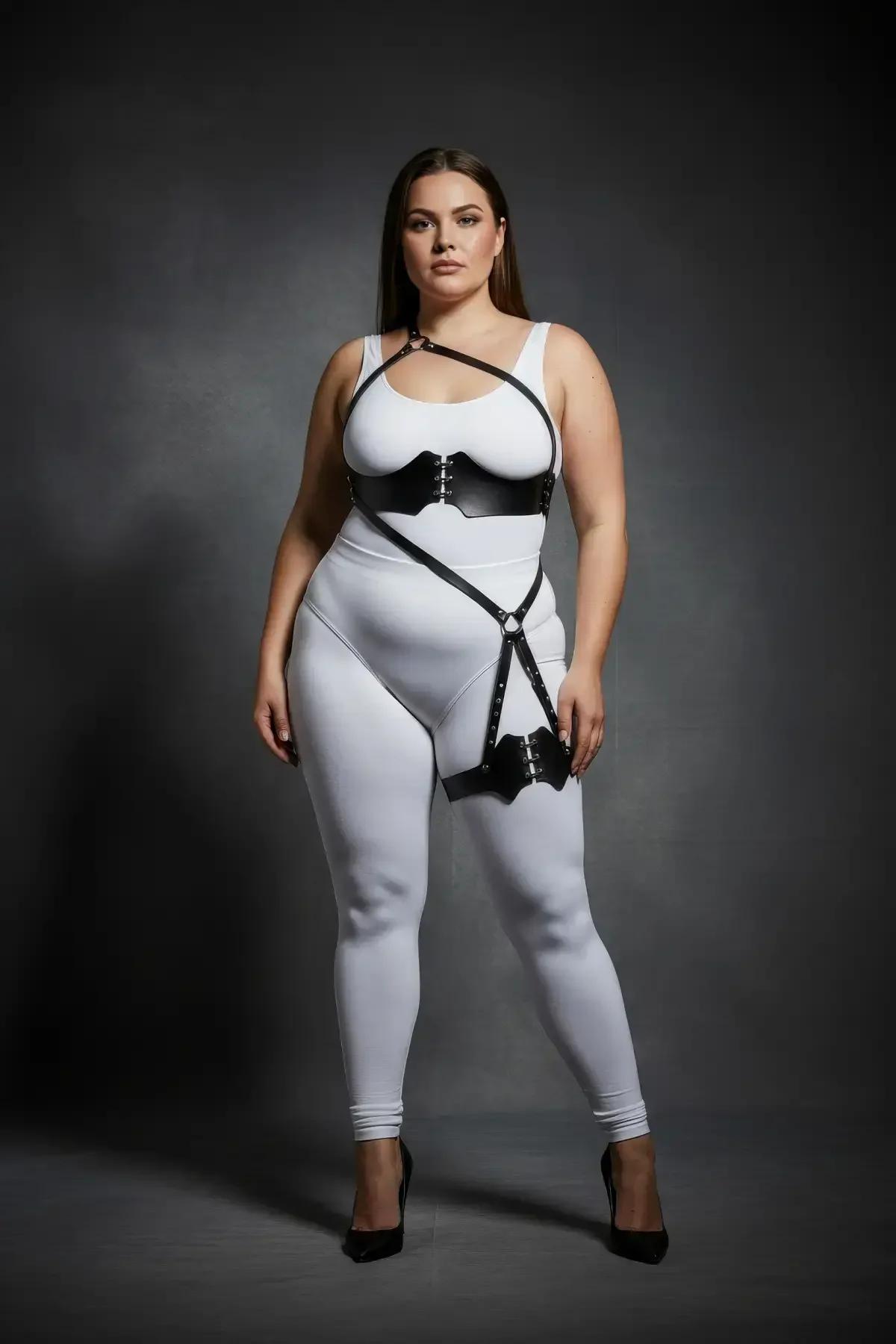 Plus Size Corset Body Harness with Thigh Strap