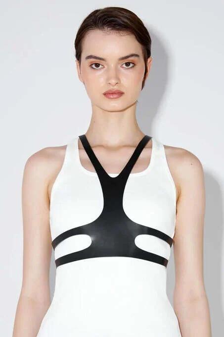 Modern Faux Leather Chest Harness