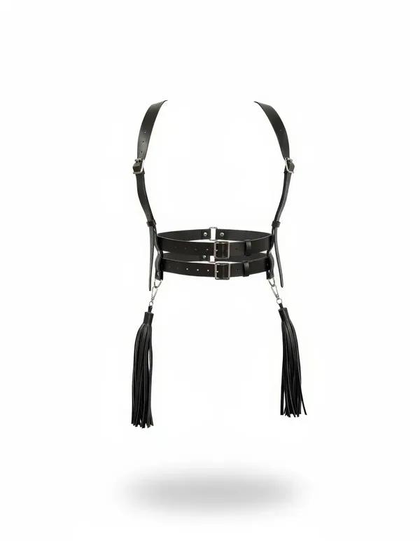 Double Buckle Waist Harness with Detachable Tassels