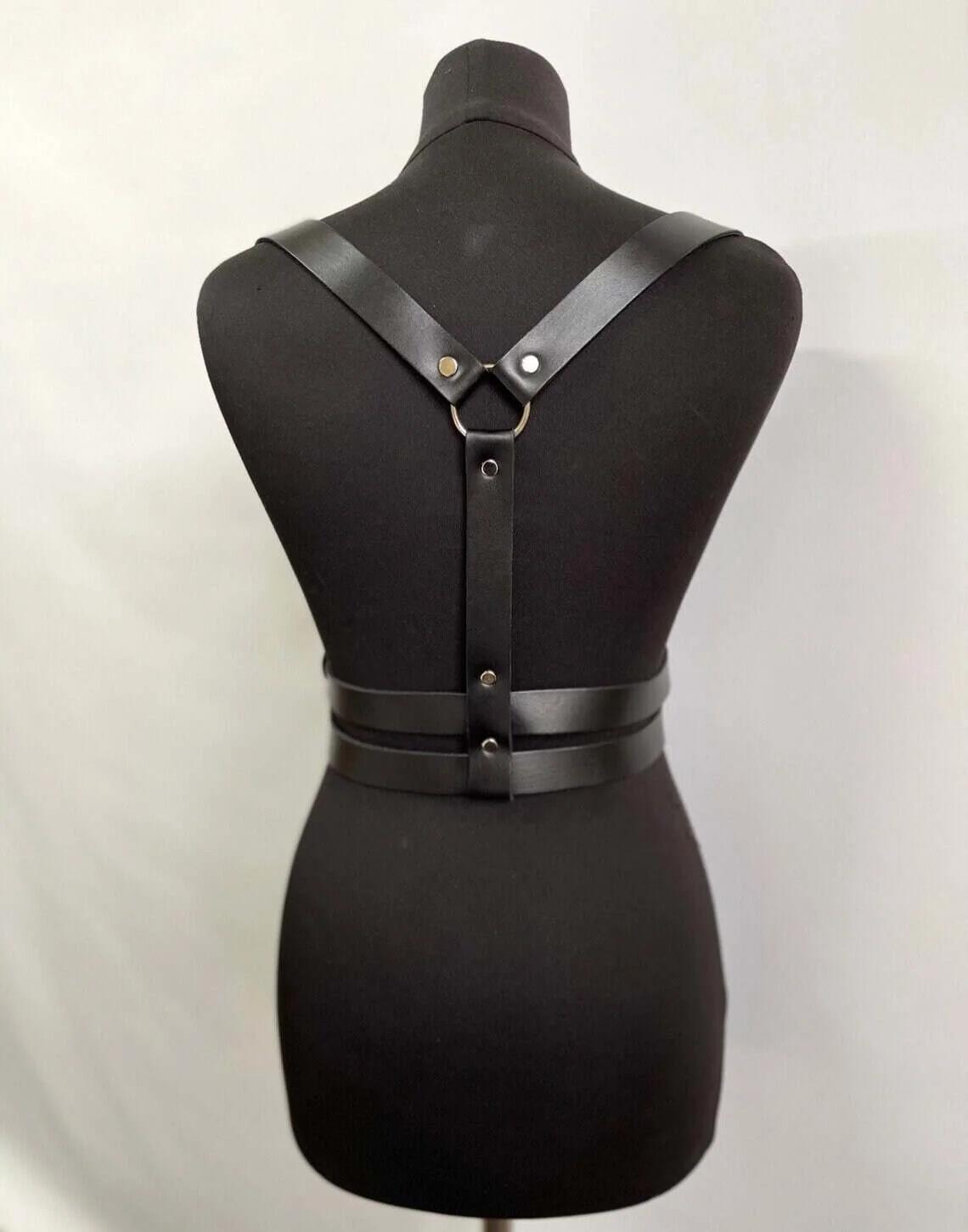 Strappy Faux Leather Body Harness with Tassels