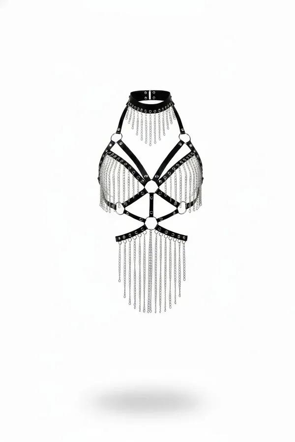Draped Chain Body Harness with Choker