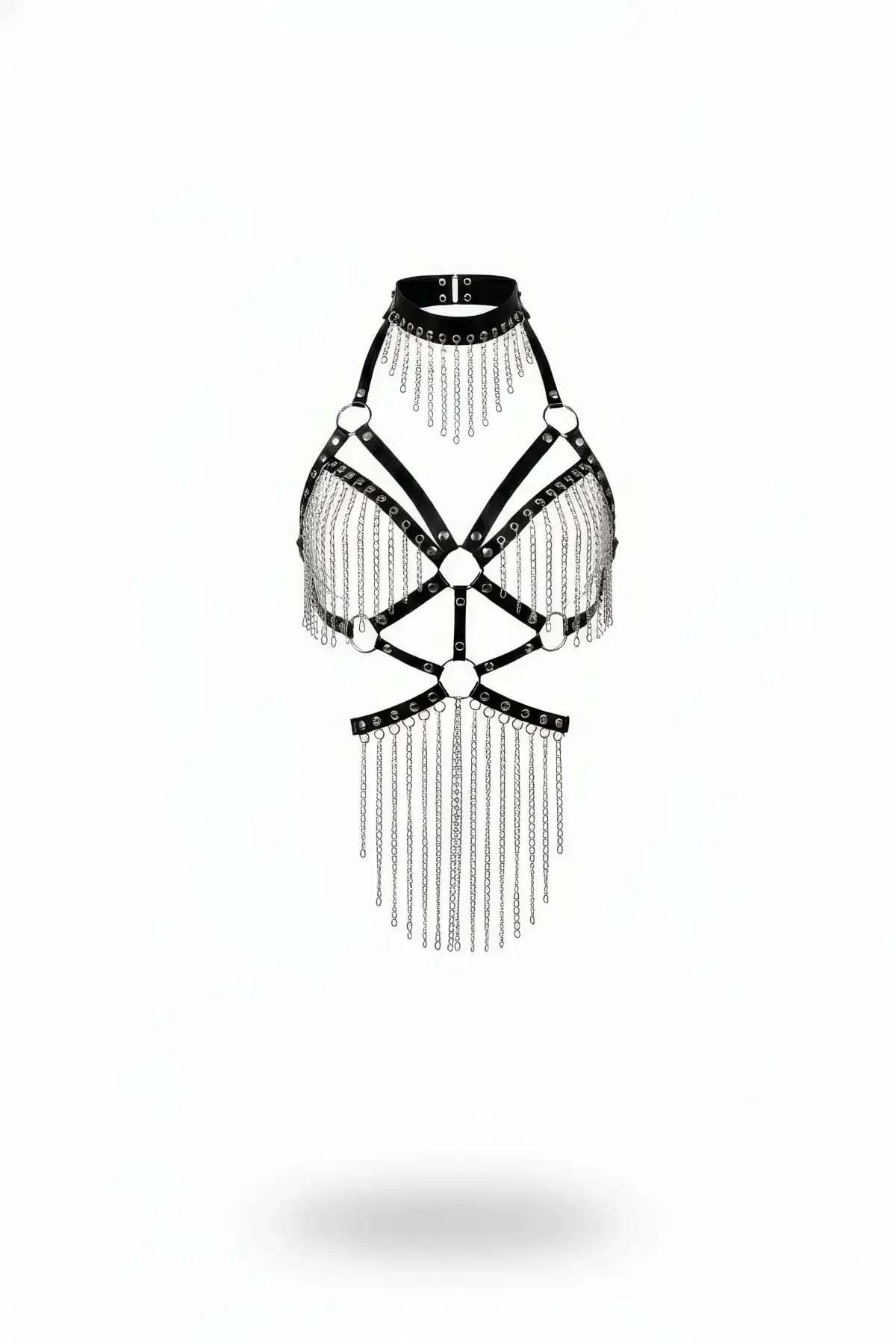 Draped Chain Body Harness with Choker