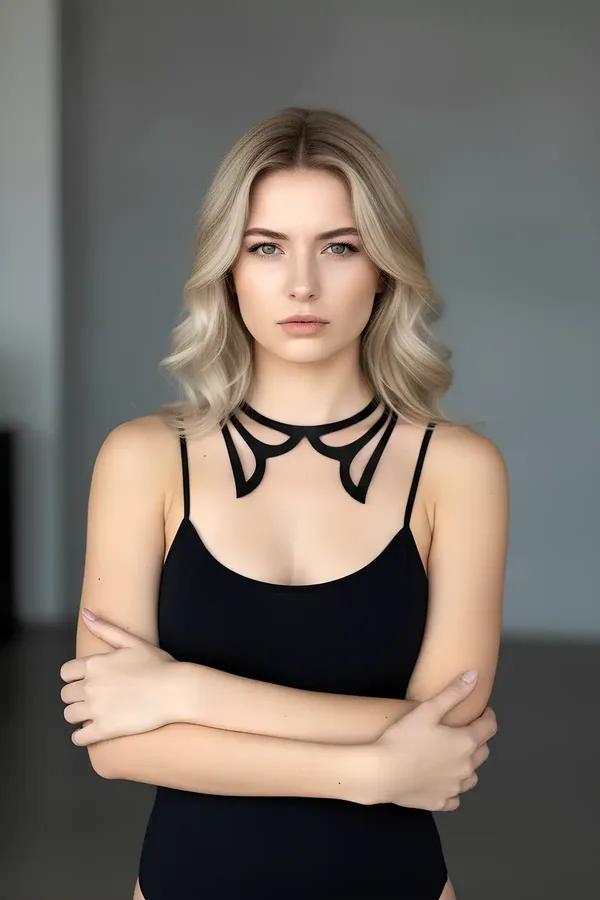 Laser Cut Collar Choker with Strappy Detail