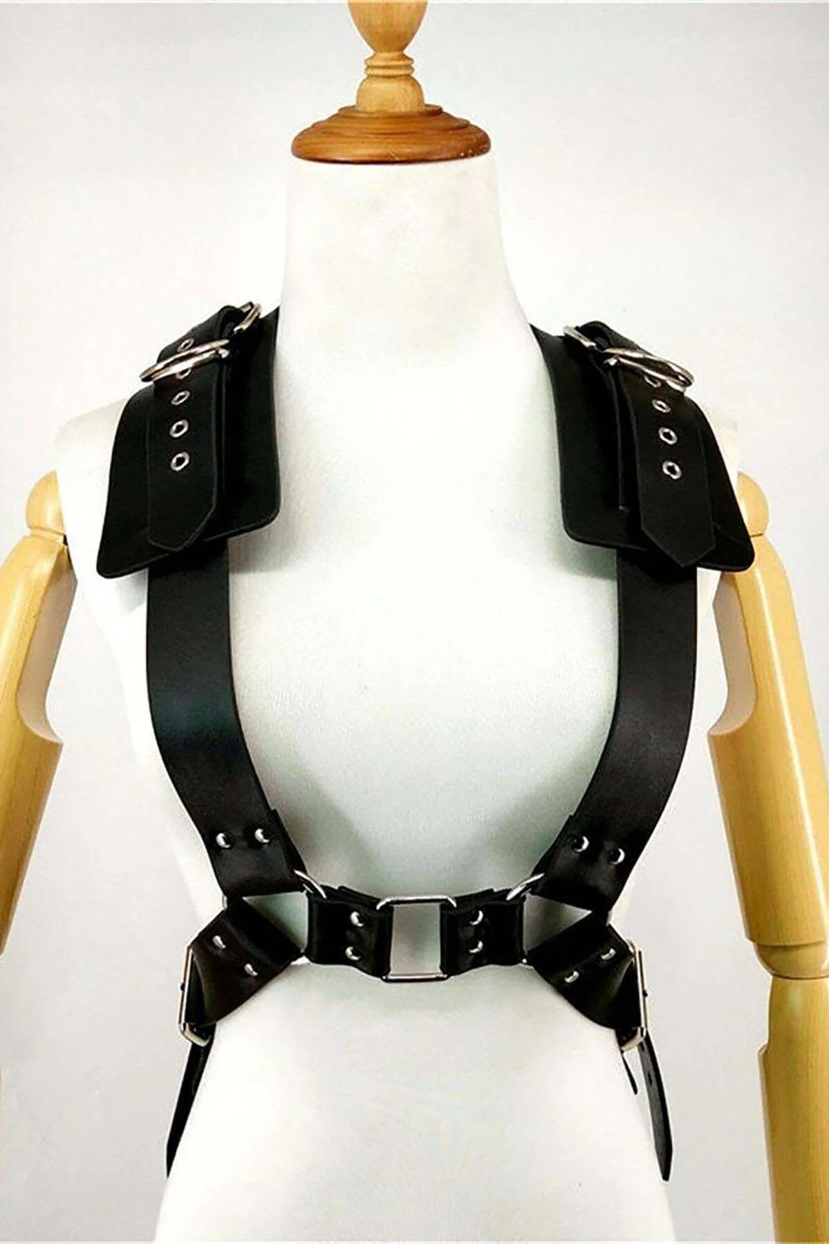 Body Harness with Lace-Up Corset Belt