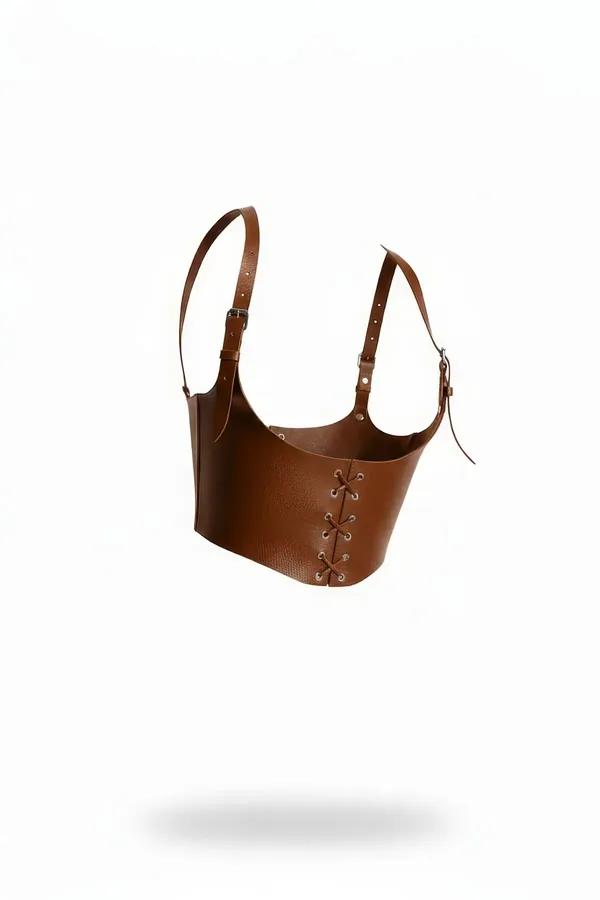 Underbust Harness with Lace-Up Front and Wide Shoulder Straps