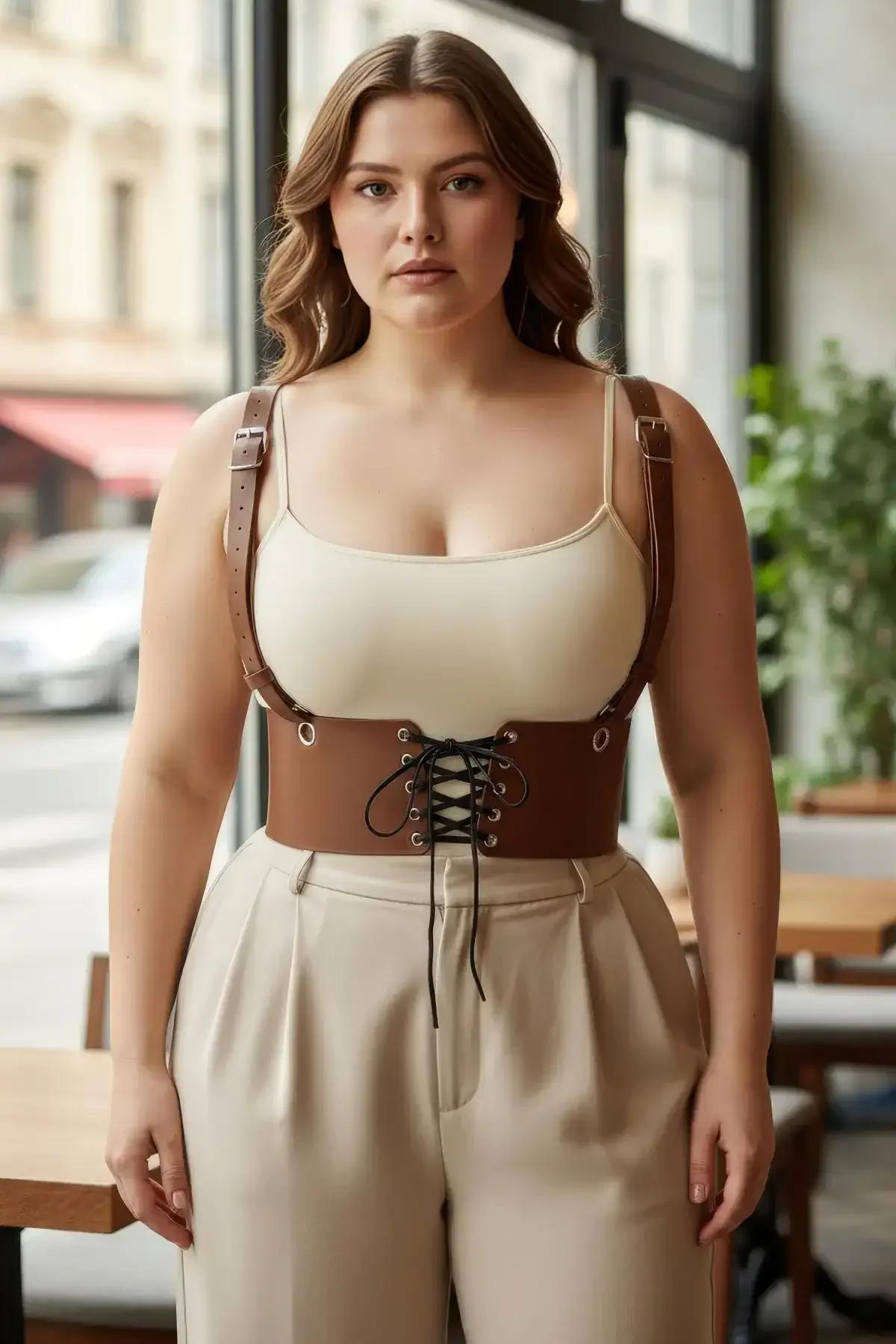 Underbust Corset Style Harness Belt with Lacing