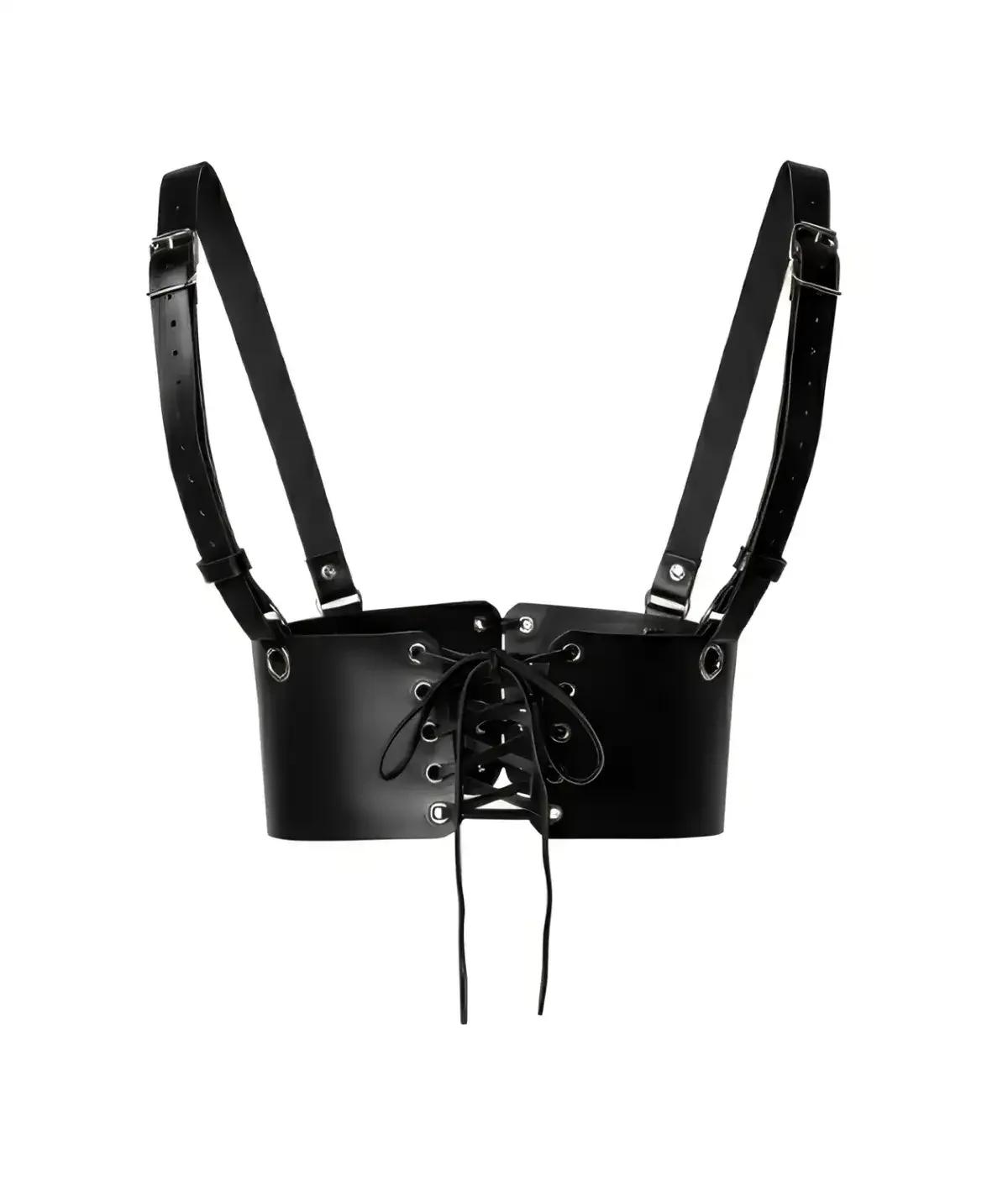 Faux Leather Corset Harness with Adjustable Straps