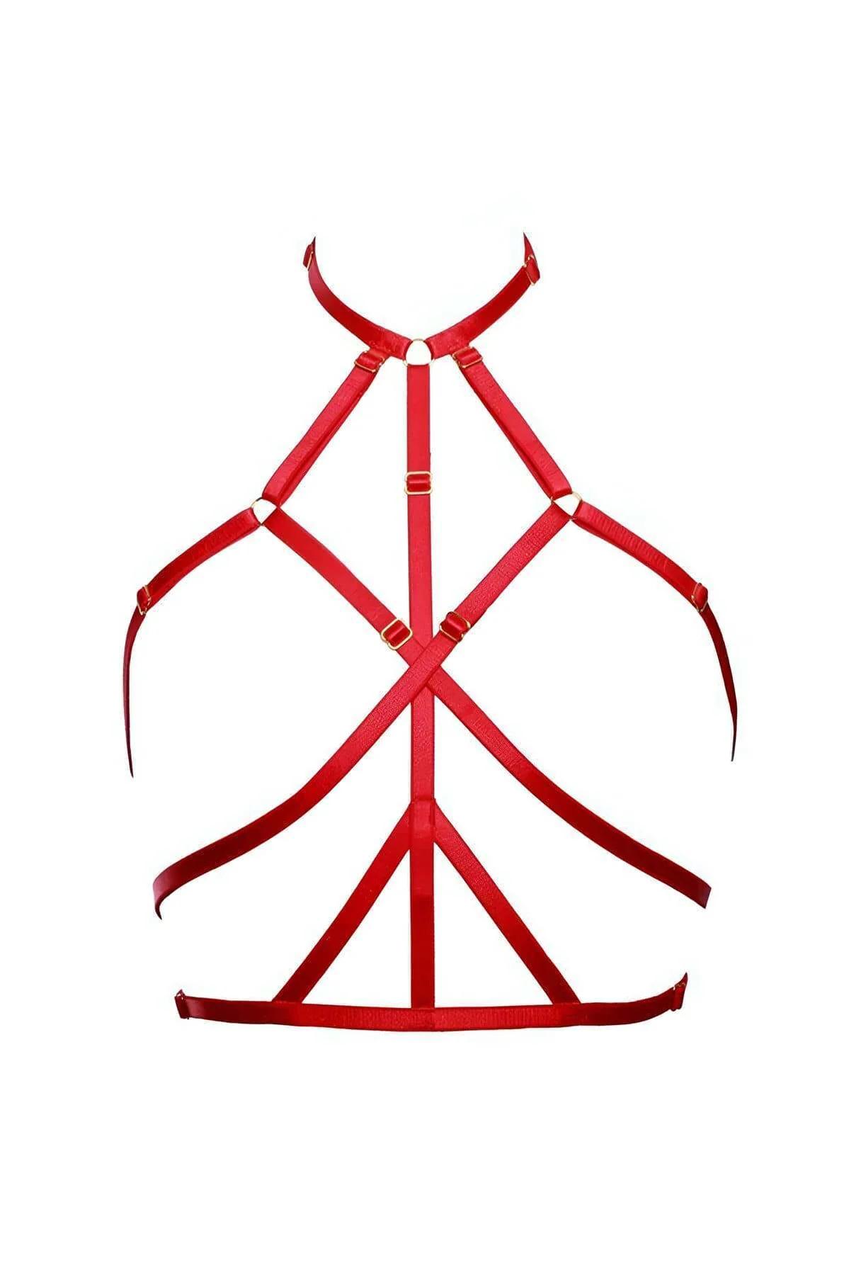 Strappy Halter Body Harness with O-Ring