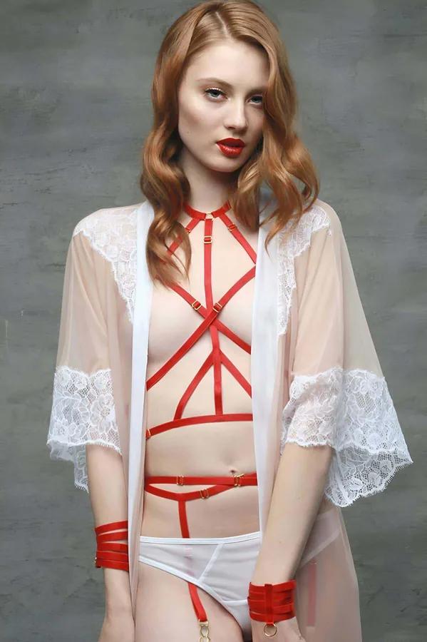 Strappy Halter Body Harness with O-Ring