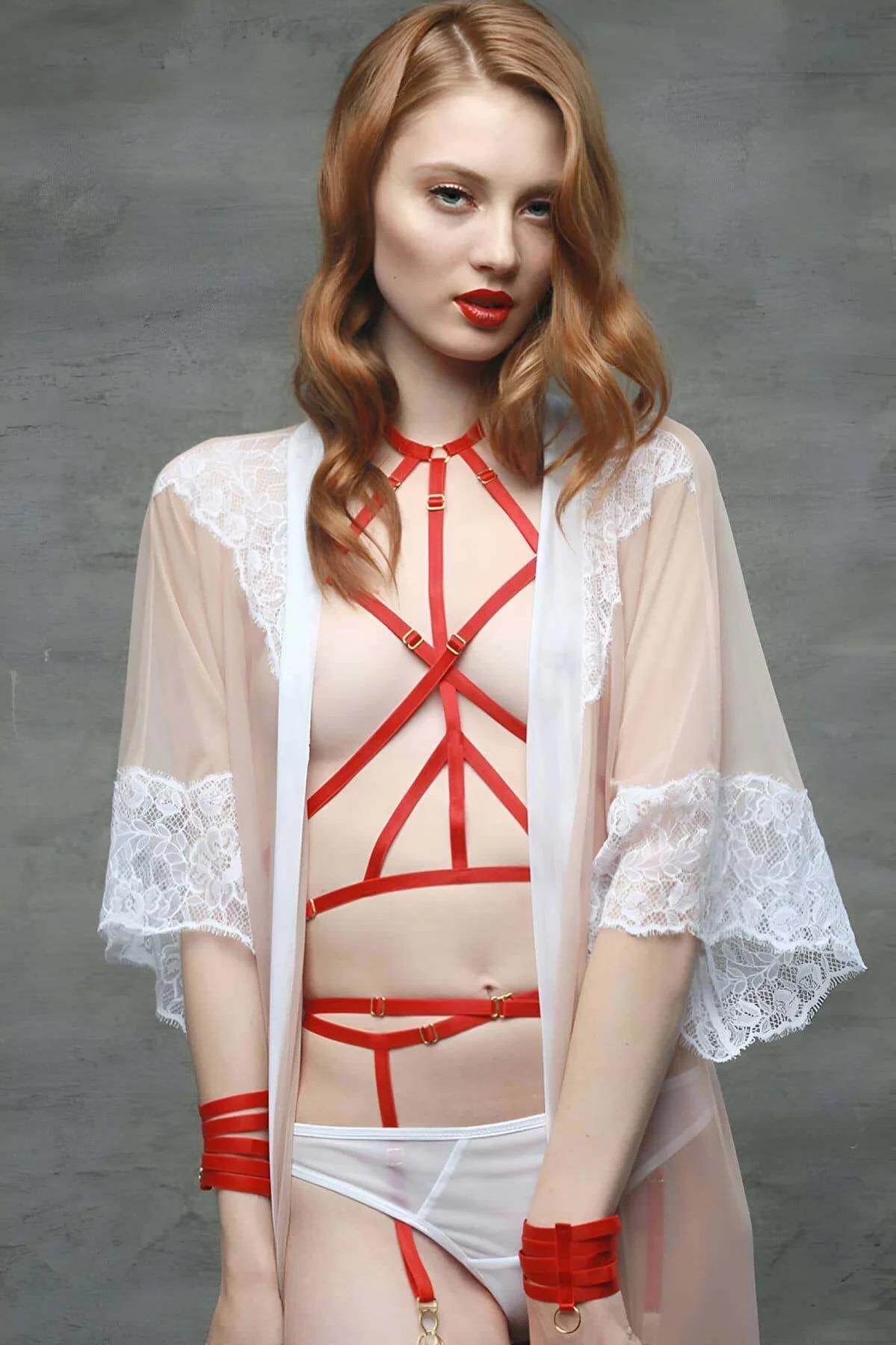 Strappy Halter Body Harness with O-Ring