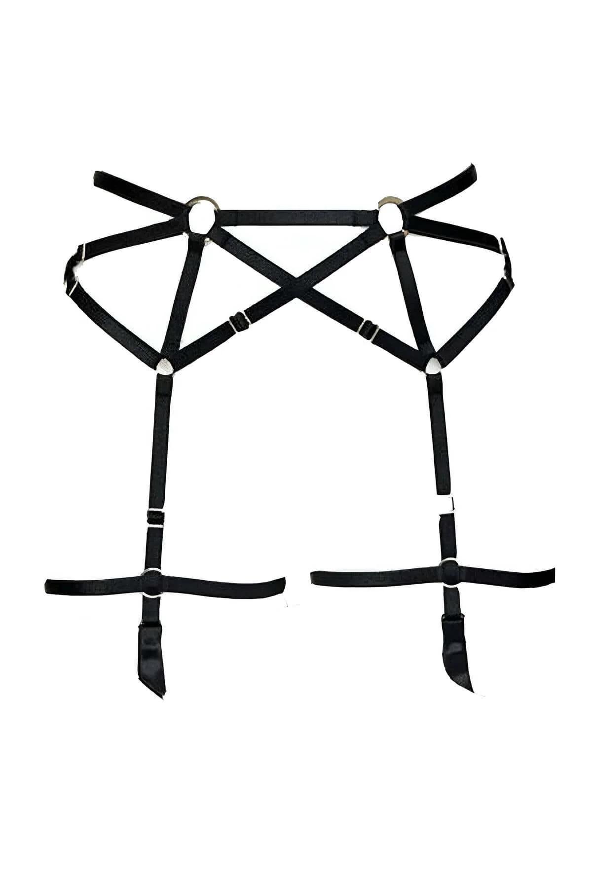 Strappy Cage Body Harness with O-Ring Detail