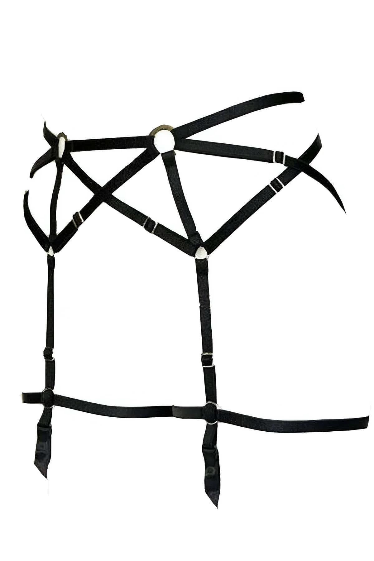 Strappy Cage Body Harness with O-Ring Detail