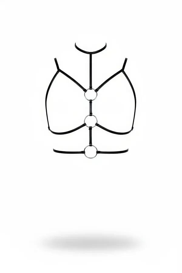 O-Ring Chest Harness Bra with Neck Collar