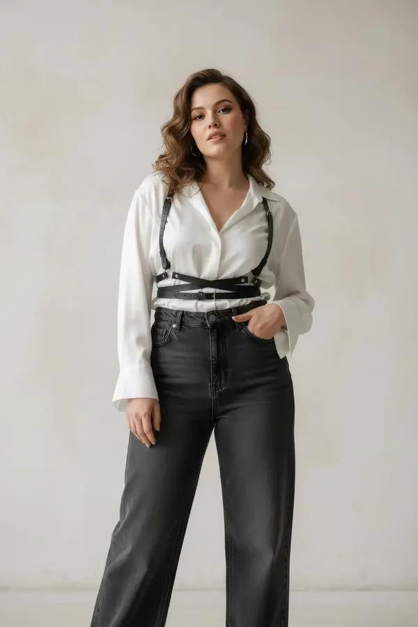 Cross-Strap Faux Leather Underbust Harness