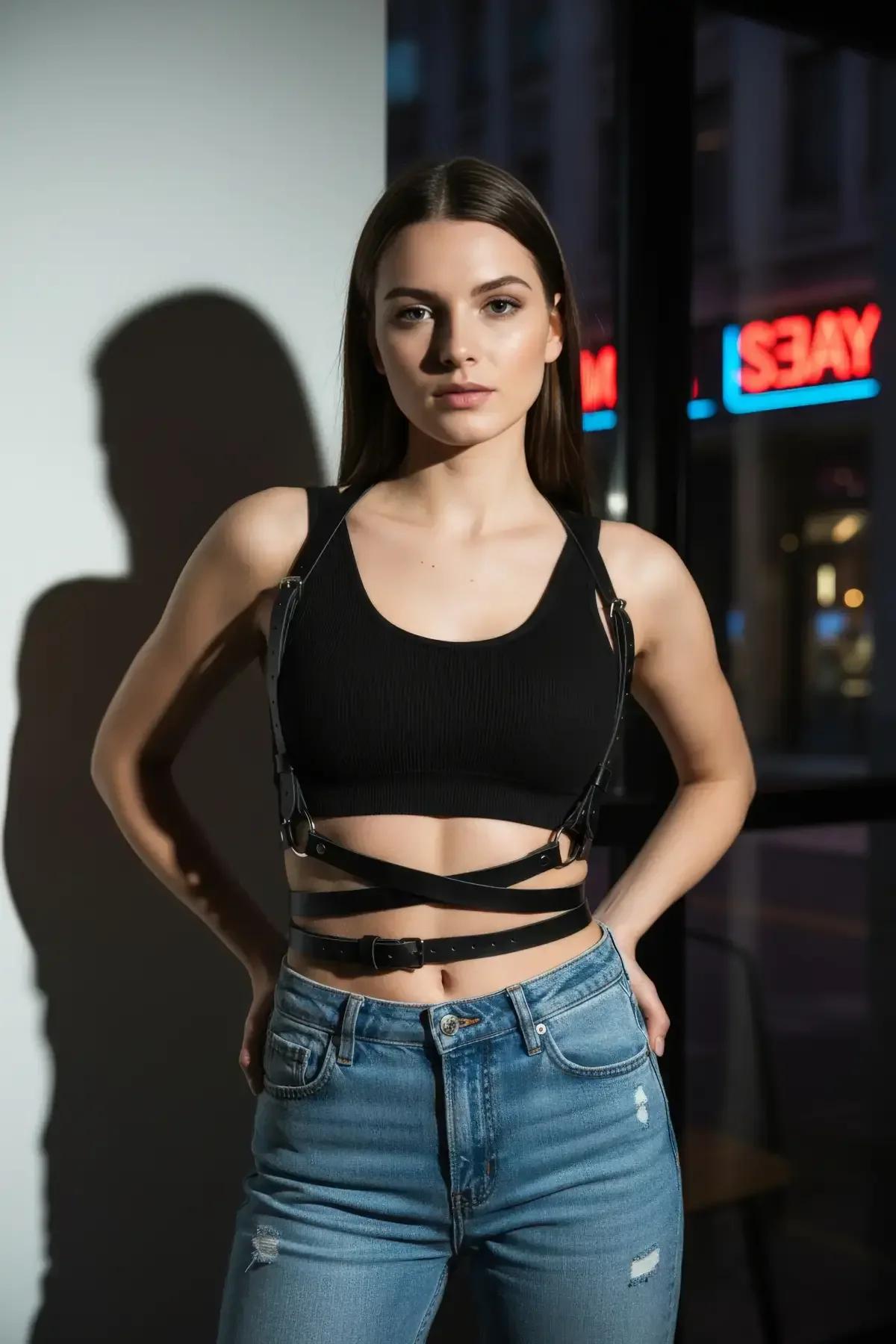 Criss-Cross Waist Body Harness with Adjustable Straps