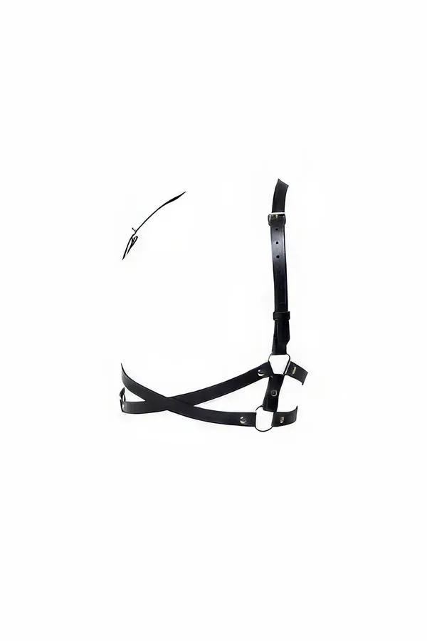 Underbust Harness Bra with Asymmetric Shoulder Strap