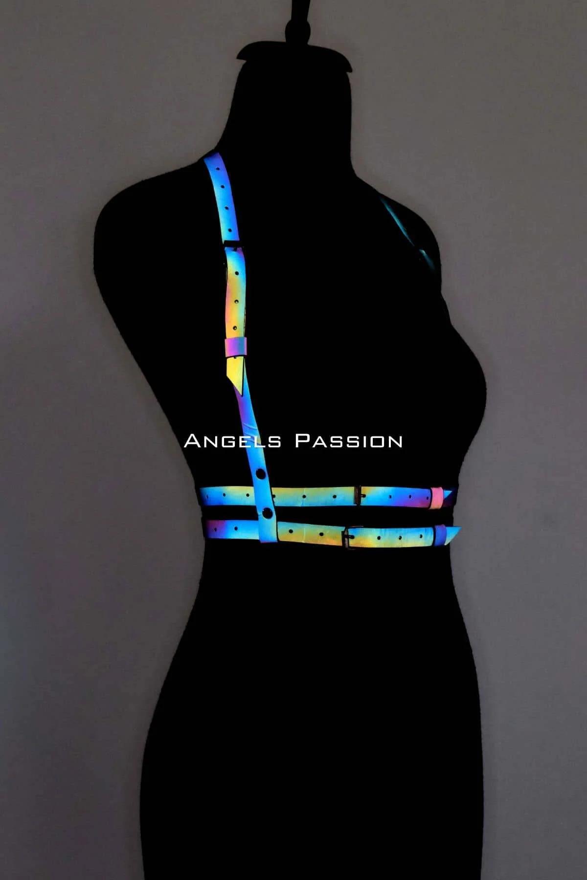 Reflective Rainbow Body Harness with Adjustable Straps