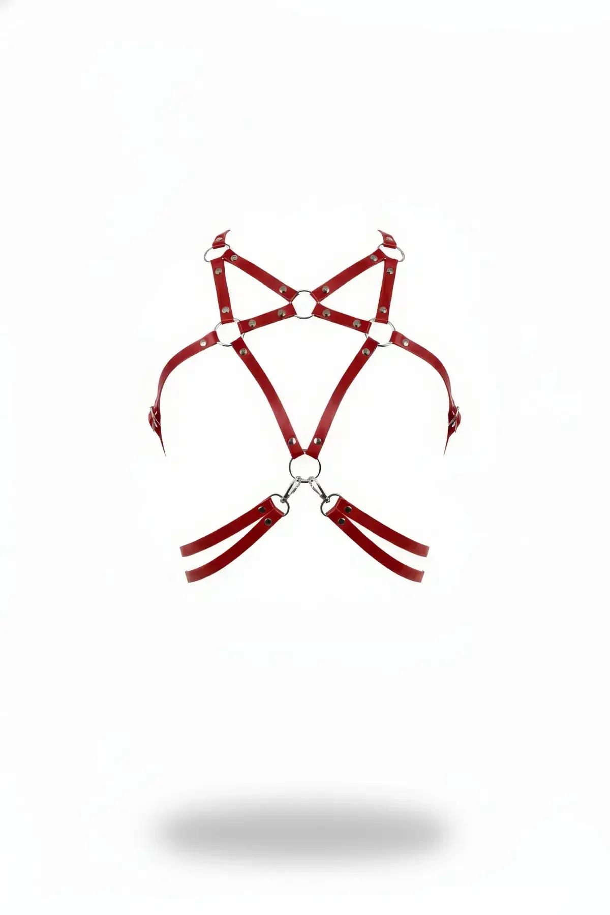 Strappy O-Ring Chest Harness with Double Underbust Bands