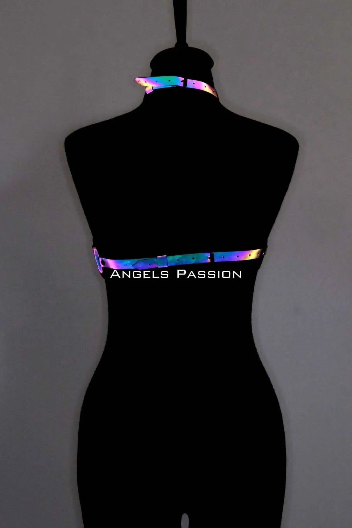 Reflective Chest Harness with O-Ring and Choker