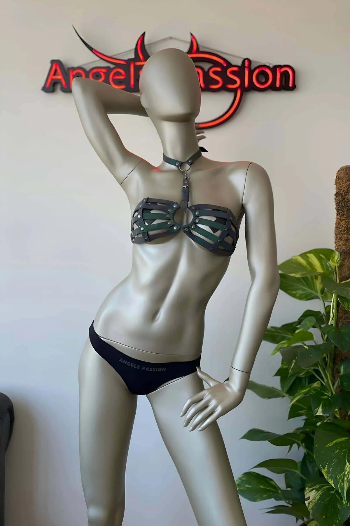 Reflective Chest Harness with O-Ring and Choker
