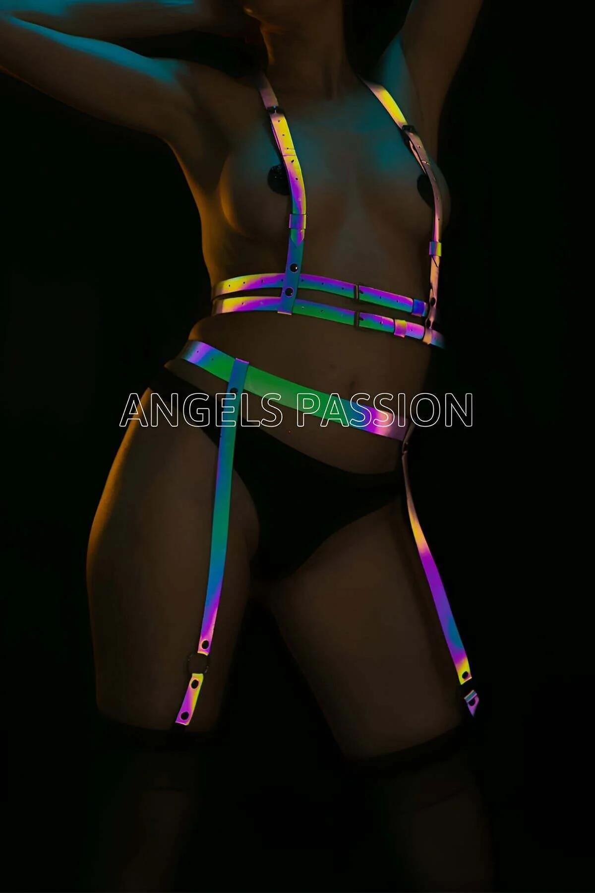 Reflective Rainbow Body Harness & Garter Set