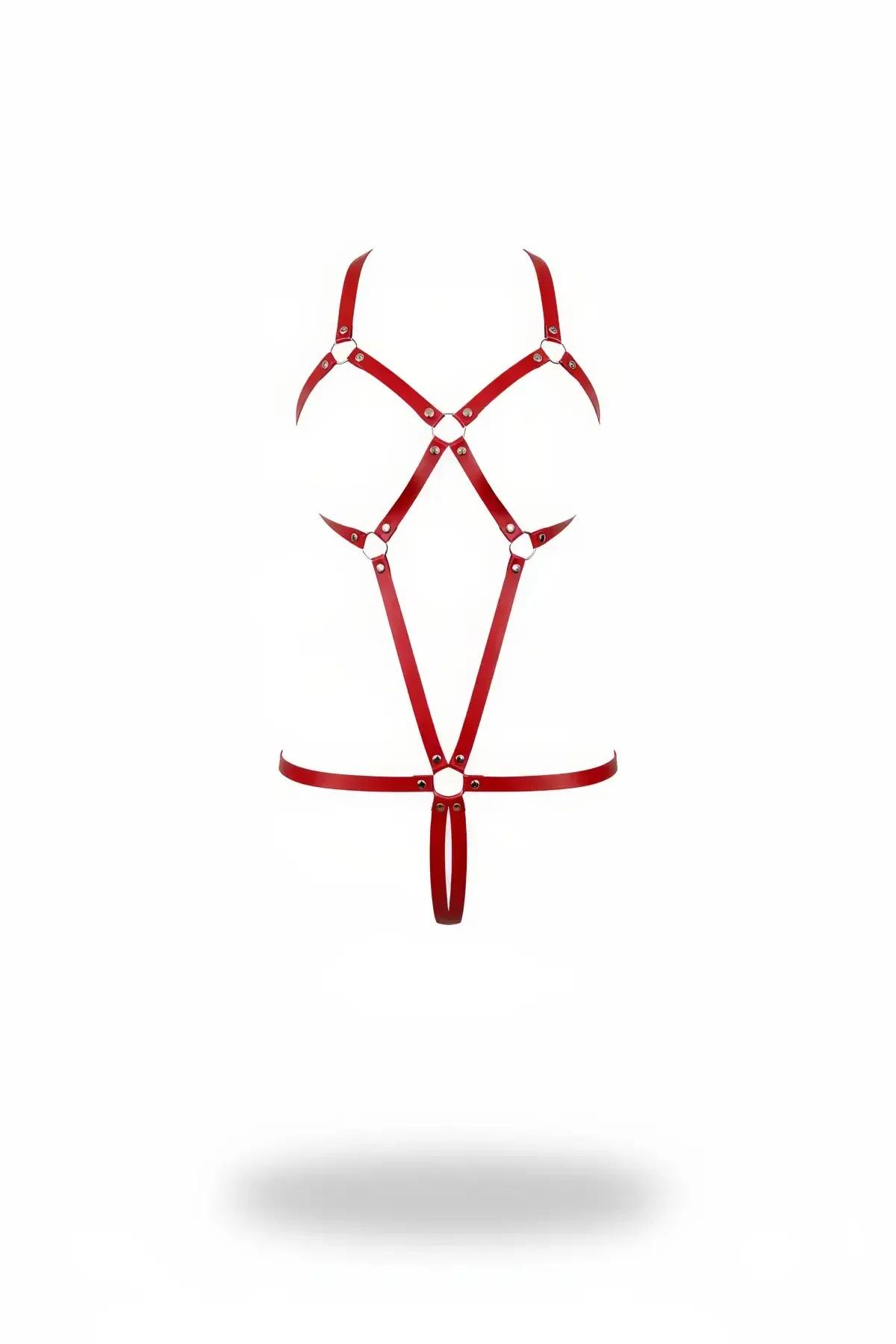 Strappy O-Ring Faux Leather Body Harness