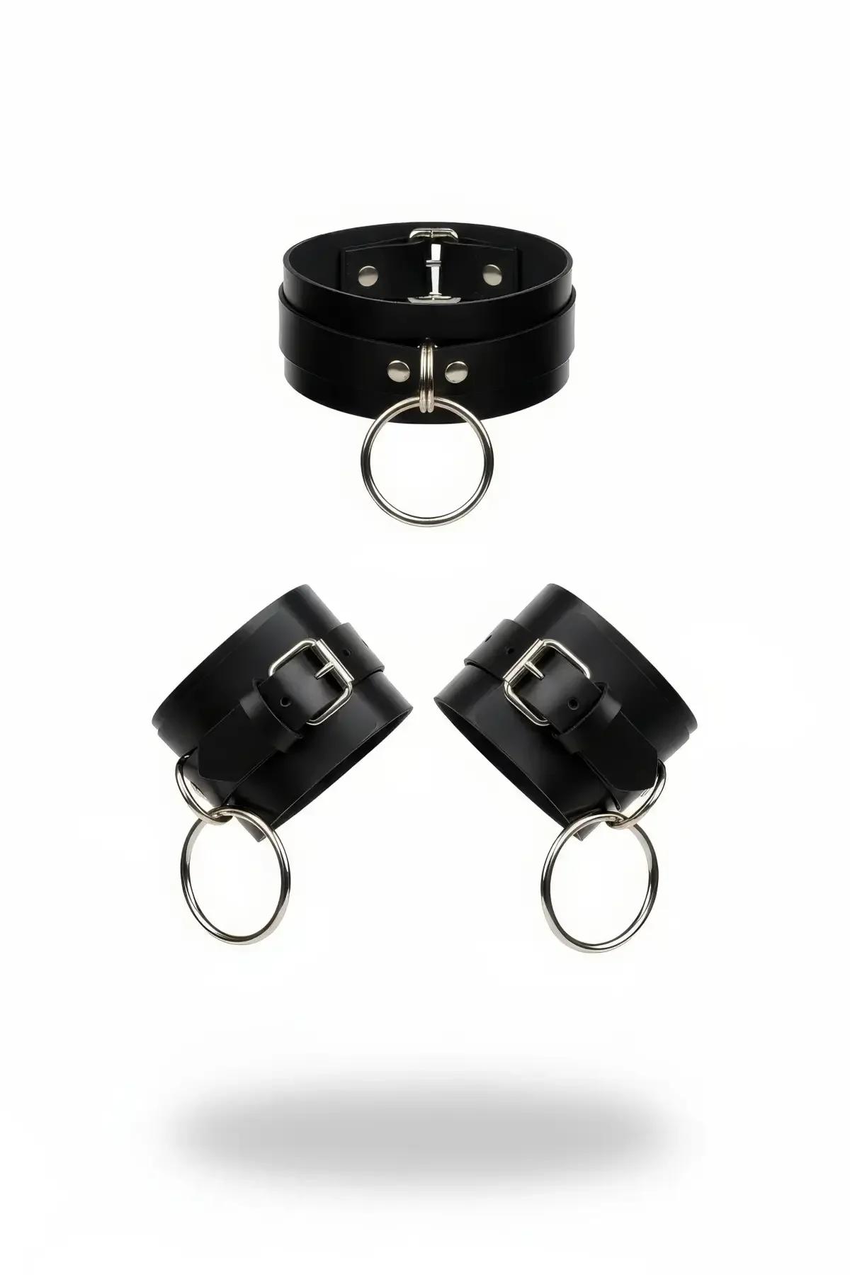 Choker and Wrist Cuffs Set with O-Ring