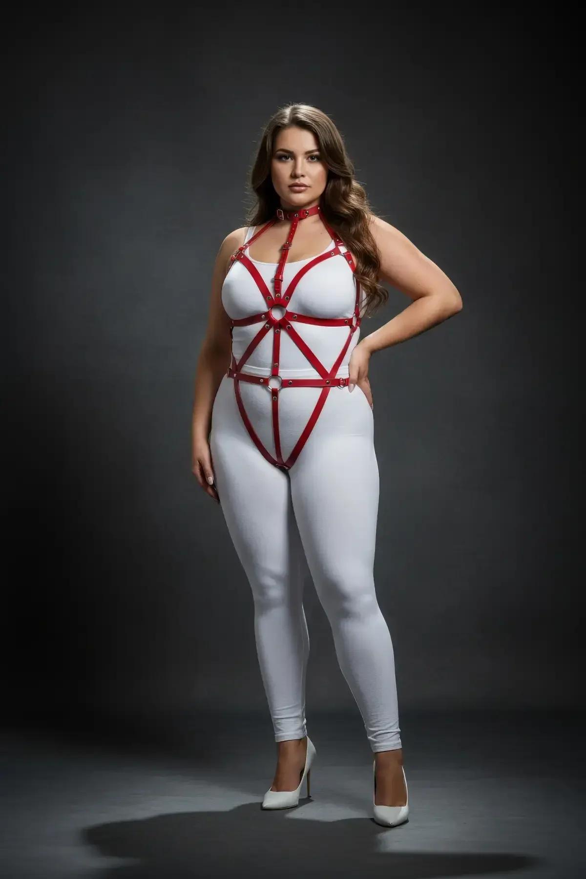 Strappy Full Body Harness with O-Ring Detail
