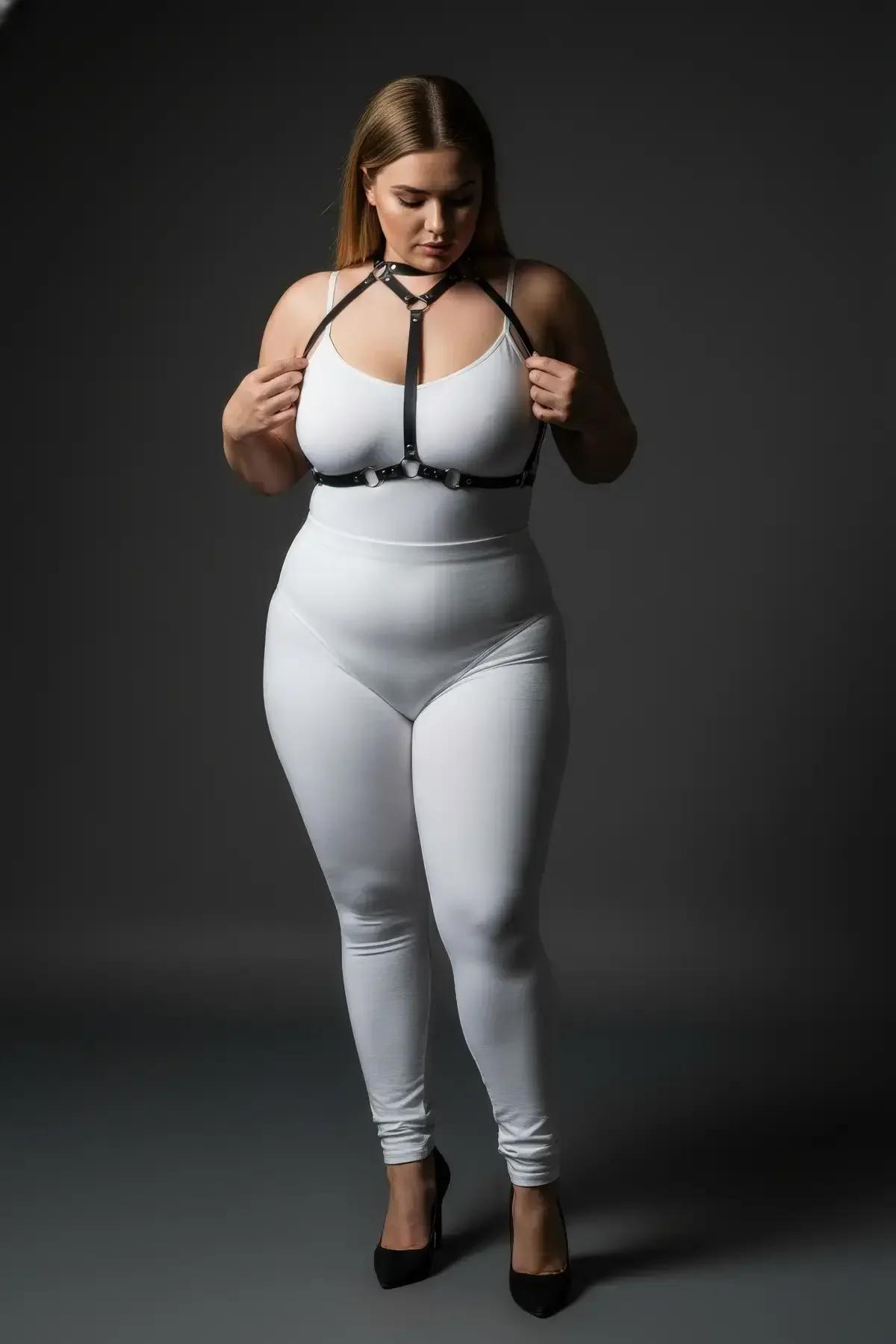 Strappy Body Harness with Silver O-Rings