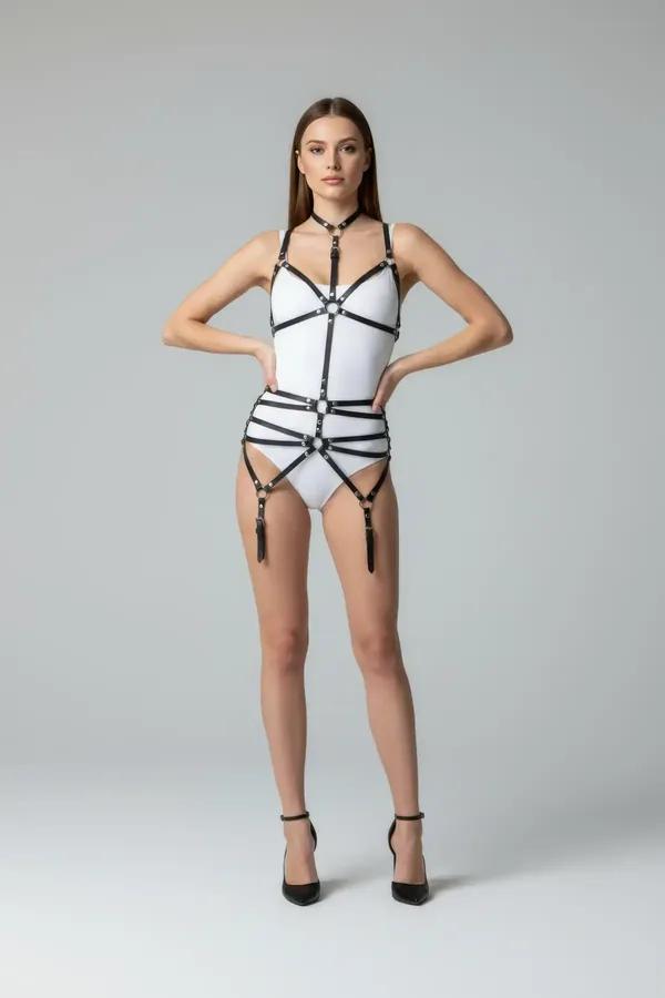 Full Body Harness with Detachable Garters