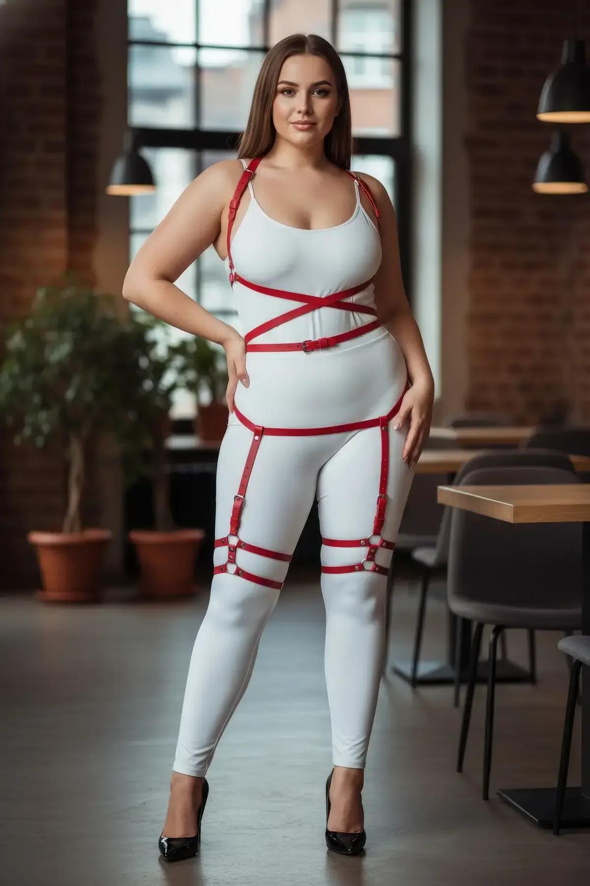 Strappy Red Full Body Harness