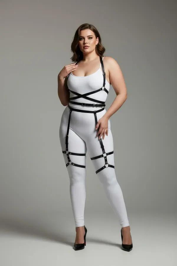 Full Body Harness with Adjustable Straps & Garter